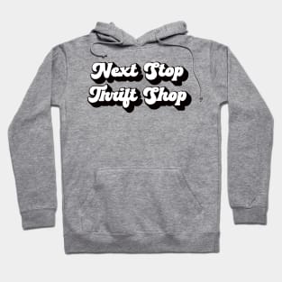 Lispe Next Stop Thrift Shop dark shadow Hoodie